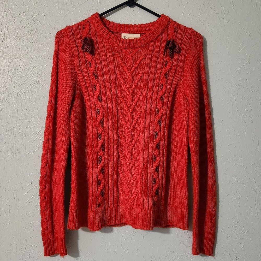 The Reeds J. Crew Cable Knit Lace Up Bow Sweater